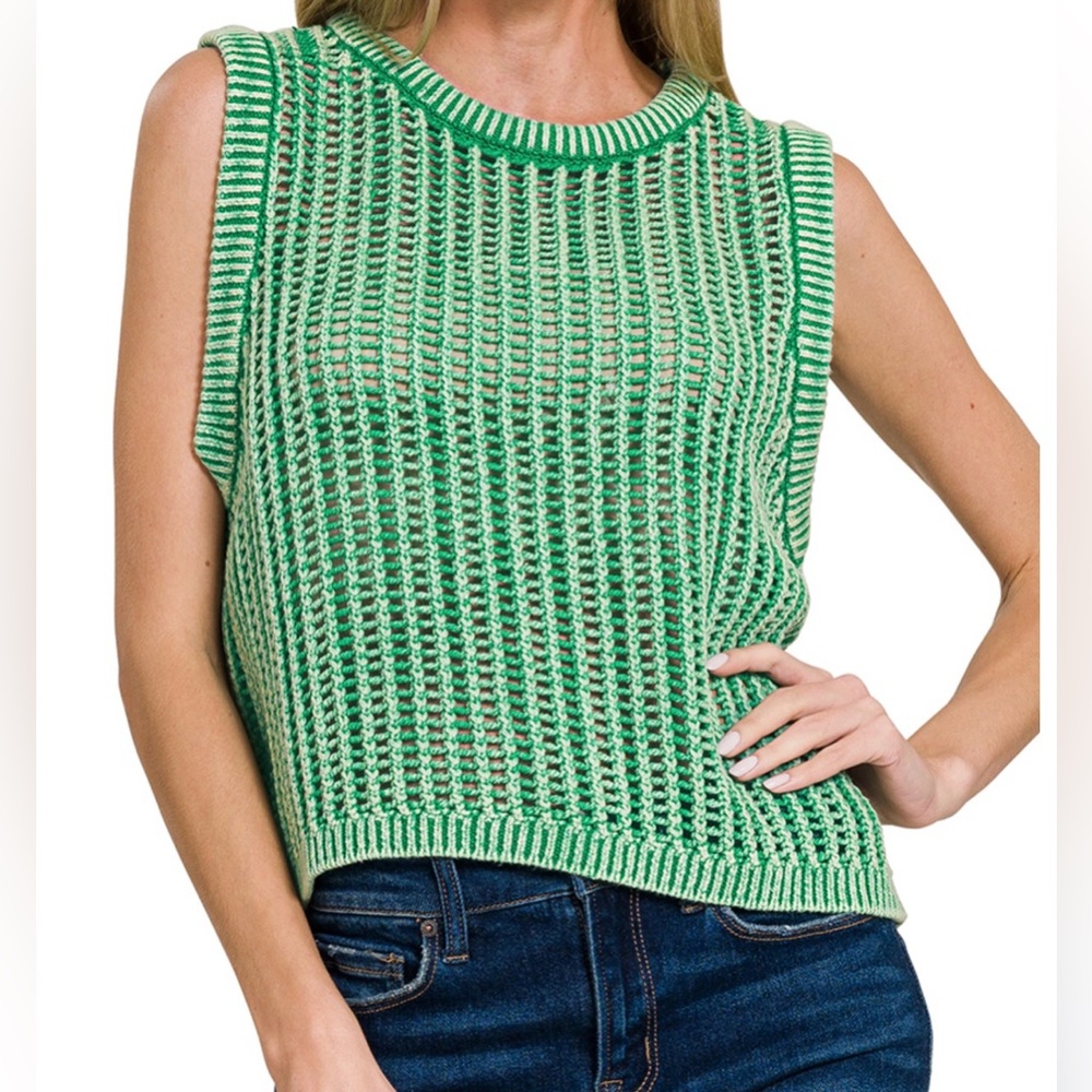 Knox Vibrant Green Knit Sleeveless Top